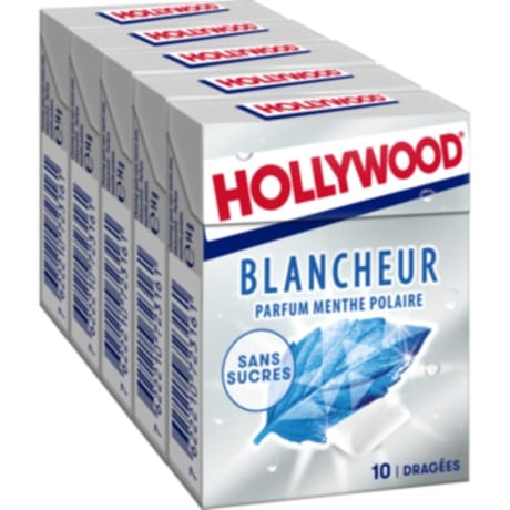 Hollywood blancheur menthe polaire sans sucres 5x10dgragées-70g