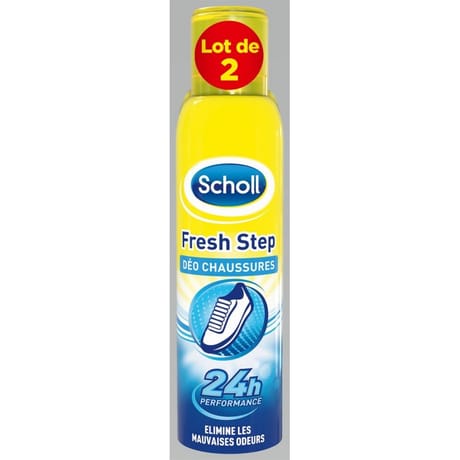 Scholl fresh step spray chaussures 150ml lot x2