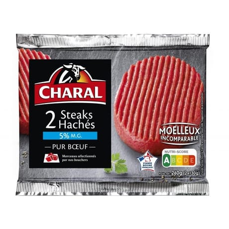 Steak haché pur boeuf 5% MG 2x130g Charal