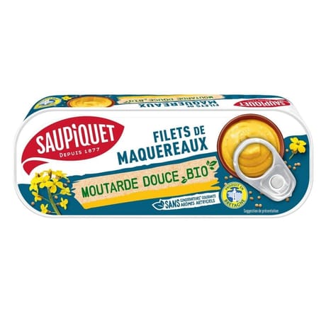 Saupiquet  filets de maquereaux moutarde douce bio 120g