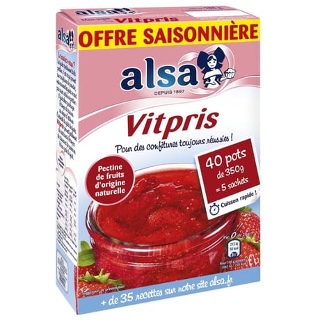Alsa gélifiant confiture vitpris 5x188g soit 940g