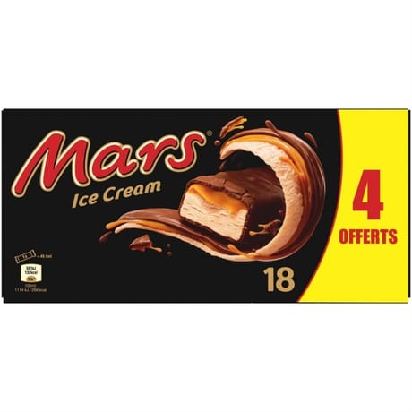 Mars 18 barres glacées dont 4 offertes 720g