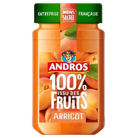 Andros confiture abricot 100% issu du fruit 250g