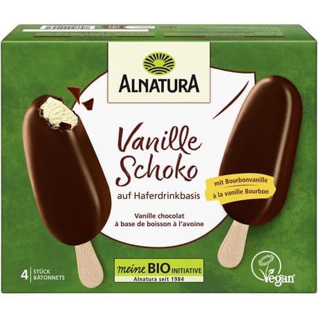 Alnatura bâtonnets vanille chocolat bio 4x110ml 340g