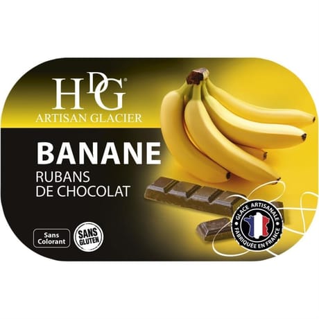 HDG bac crème glacée banane rubans de chocolat 750ml 488g