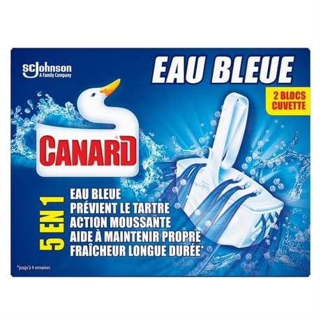 Canard bloc cuvette 5 en 1 colorant eau bleue x2
