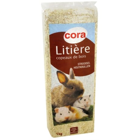 Cora litière copeaux de bois pour rongeurs 1kg