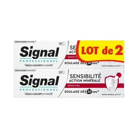 Signal professionnel dentifrice sensibilité gencives 2x75ml