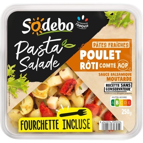Sodebo pasta salade poulet comté 250g