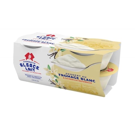 Alsace Lait dessert fromage blanc vanille naturelle 4x125g