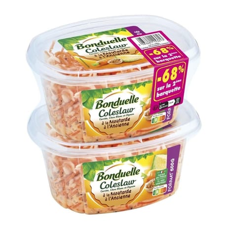 Bonduelle salade chou coleslaw lot de 2 x 500g