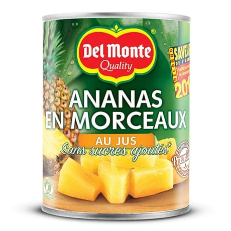 Del monte ananas au jus 3/4 350g net egoutté
