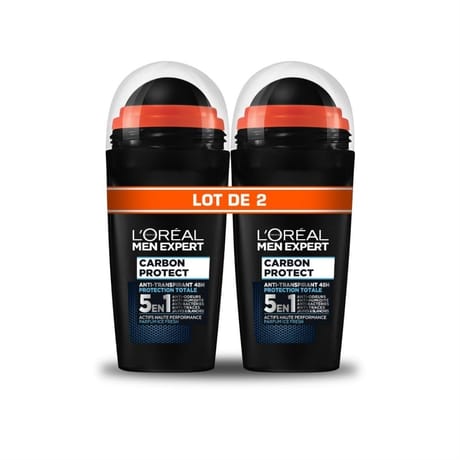 Men expert anti-transpirant bille 5en1 carbon protect lot de 2x50ml