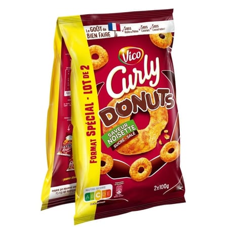 Curly donuts noisette lot de 2 soit 200g