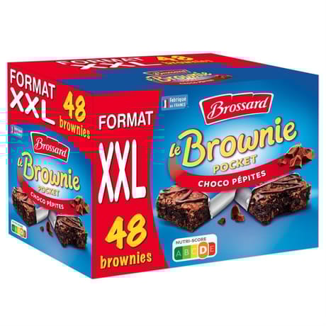 Brossard brownie pocket choco pépites x48 1440g
