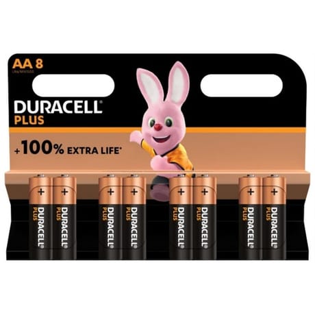 Duracell piles plus 100% aa x8 198g