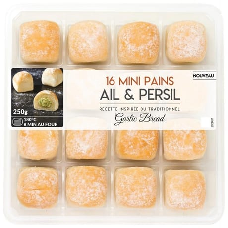 16 mini pains à l'ail et persil 250g