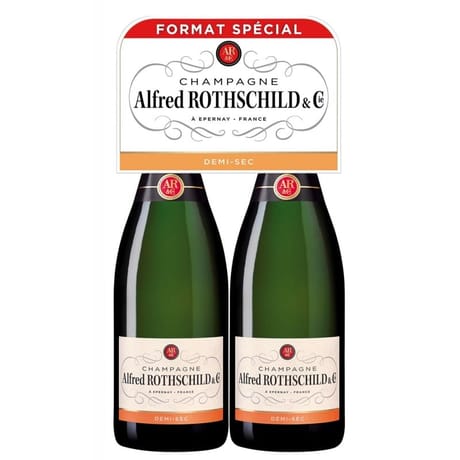 Champagne alfred rothschild & cie demi-sec lot 2x75cl 12%vol