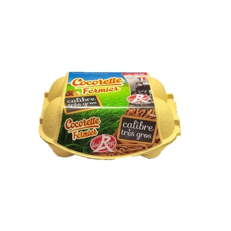 Cocorette 6 oeufs fermiers label rouge calibre très gros
