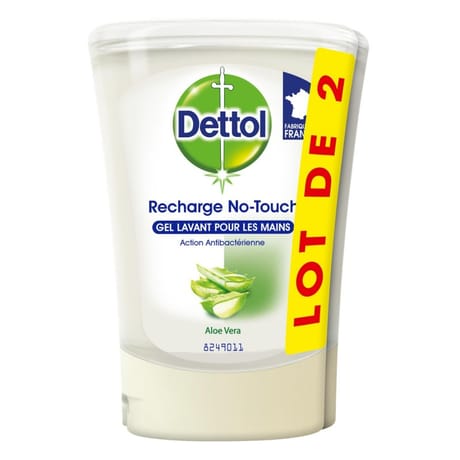 Dettol no-touch recharge gel lavant pour les mains aloé vera 2x250ml