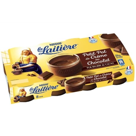 La Laitière Petit pot de crème chocolat 8x100g