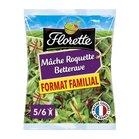 Florette salade trio mâche roquette betterave sachet 175g