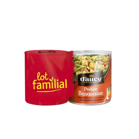 D'aucy poêlée basquaise 580g x 2 "lot familial"