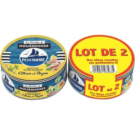 Petit navire thon mariné thym et citron 220g