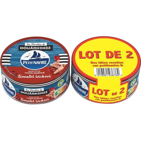Petit navire thon mariné tomate sechée 110gx2