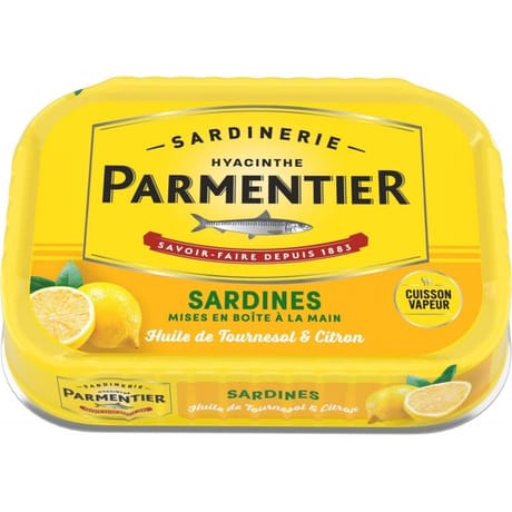 Parmentier sardines huile  tournesol et citron 135g