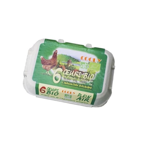 Coquy oeufs bio x 6 poules plein air moyens