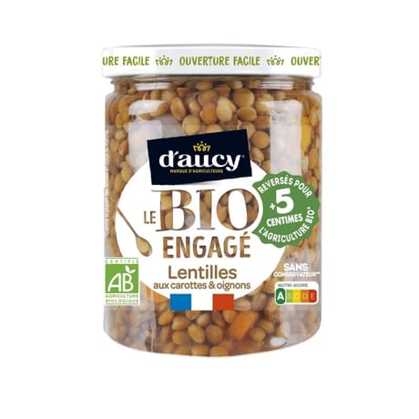 D'aucy lentilles cuisinées bio 530g