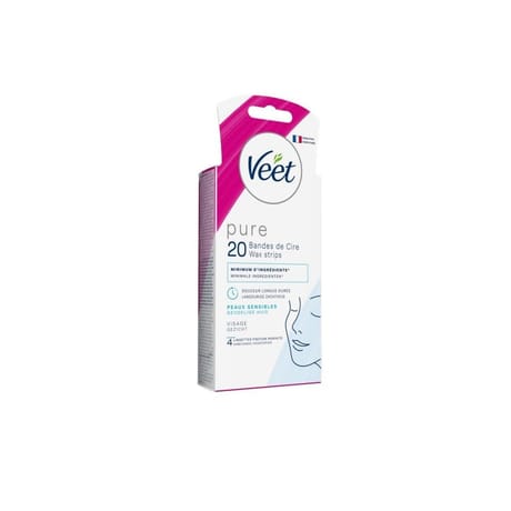 Veet pure bande de cire froide visage peaux sensibles x20