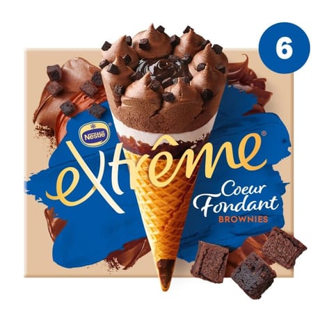 Extrême 6 cônes coeur fondant brownies 426g