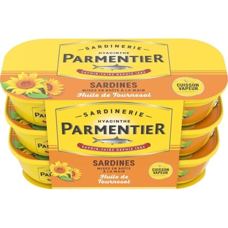 Parmentier sardines à l'huile de tournesol 3x55 g