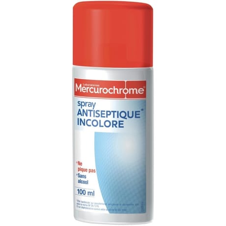 Mercurochrome spray antiseptique incolore 100 ml