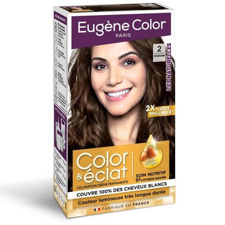 Eugène color coloration crème permanente les naturelles n°2 châtain