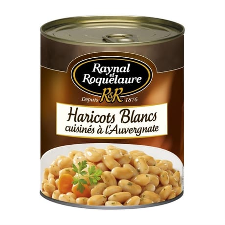 Raynal et Roquelaure haricots blancs cuisinés à l'auvergnate - la boite de 820g