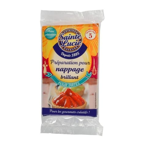 Sainte lucie préparation pour nappage brillant de tarte lot de 5 sachets de 10g