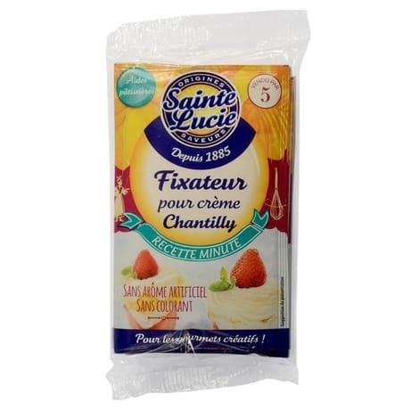 Sainte Lucie fixateur pour crème chantilly lot 5 sachets de 8g