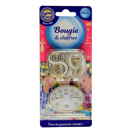 Sainte lucie bougie chiffre et socle "10"