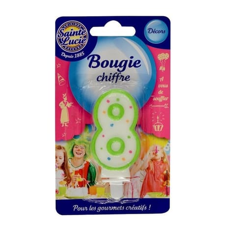 Sainte lucie bougie chiffre "8"