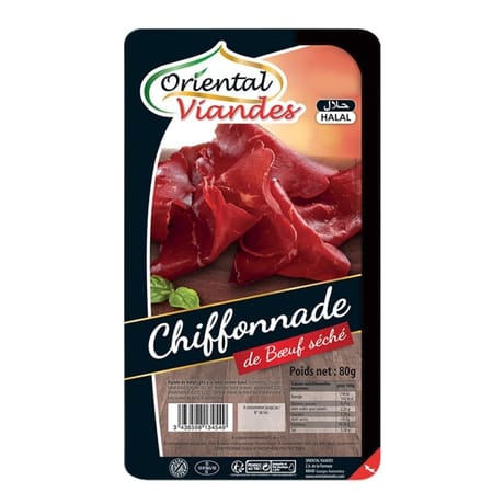 Oriental viandes chiffonade de boeuf seche halal 80g