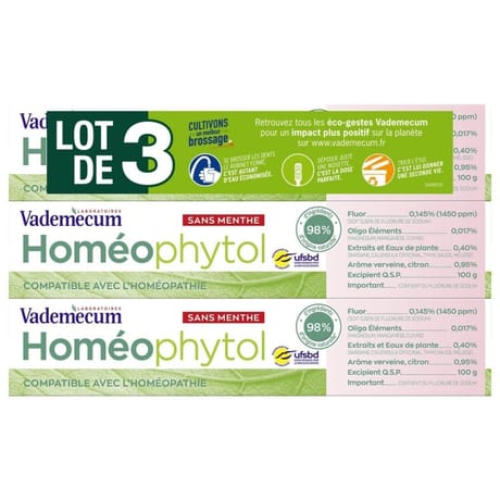 Vademecum dentifrice homeophytol lot de 3x75ml