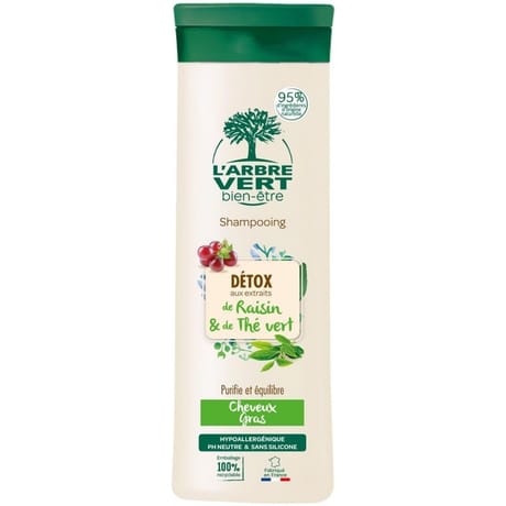 L'arbre vert bien etre shampooing détox cheveux gras 250ml