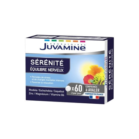 Juvamine sérénité équilibre nerveux relaxation 60 comprimés 40g