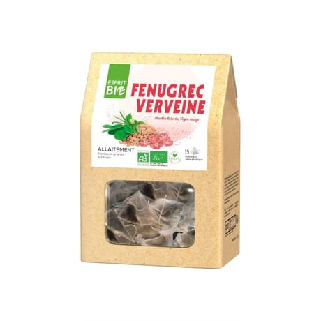 Esprit bio fenugrec verveine à infuser bio allaitement 15 sachets 27g