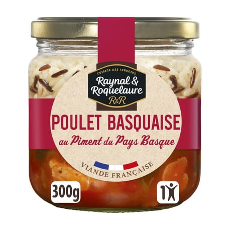Raynal et roquelaure poulet basquaise riz bocal verre 300g