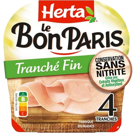 Herta le bon paris 4 tranches fines sans nitrite 120g