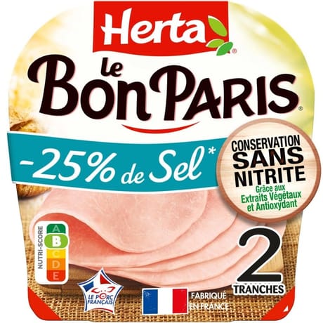 Herta le bon paris -25% sel sans nitrite 2 tranches 70g